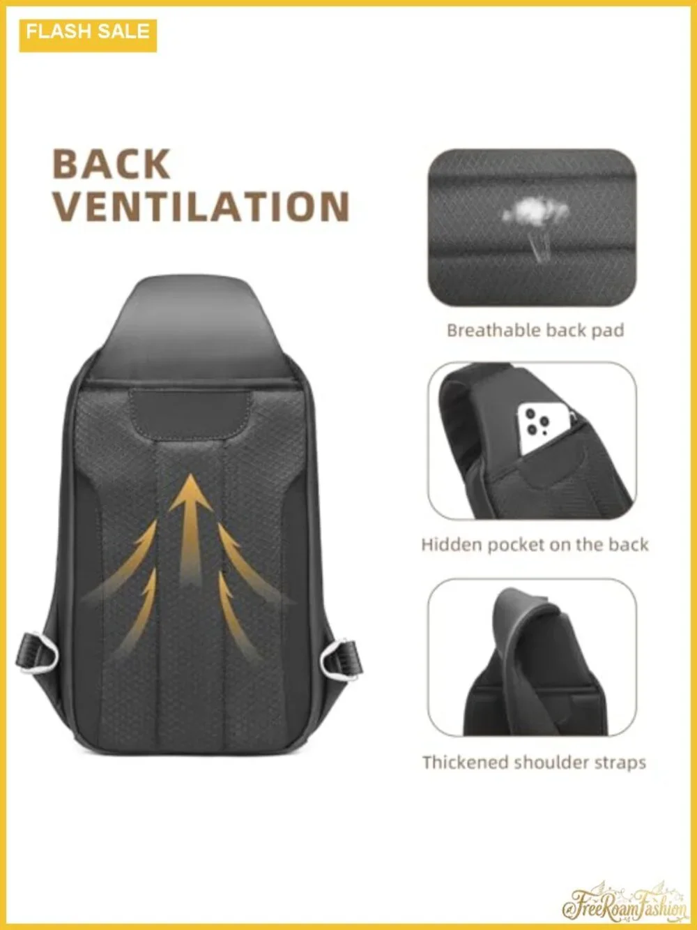 Hard Shell Sling Backpack Men's Tactical Messenger Bag Waterproof Travel
